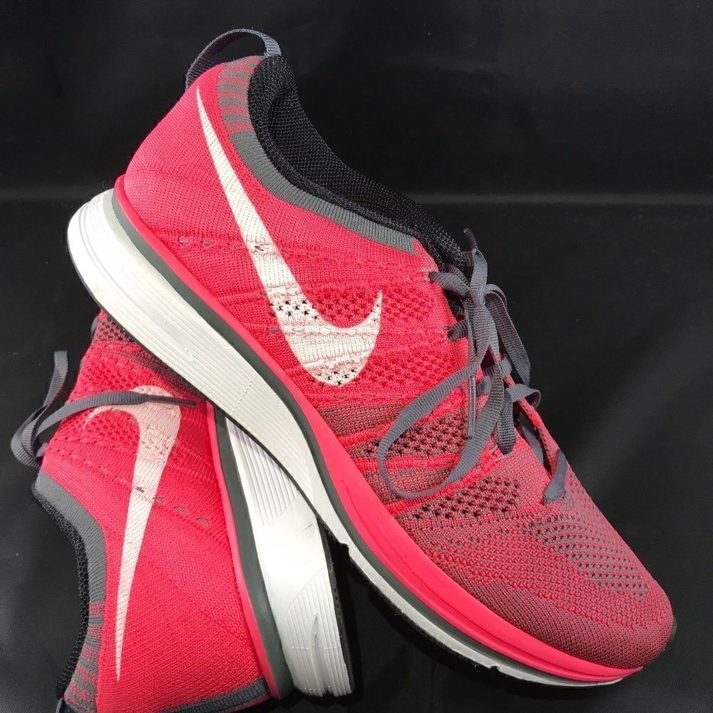 New Nike Flyknit trainer Pink Gray White Mens 12 US 46 EUR 11 UK